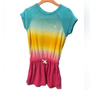 Rainbow tie dye Ralph Lauren shirt dress / swim cover up